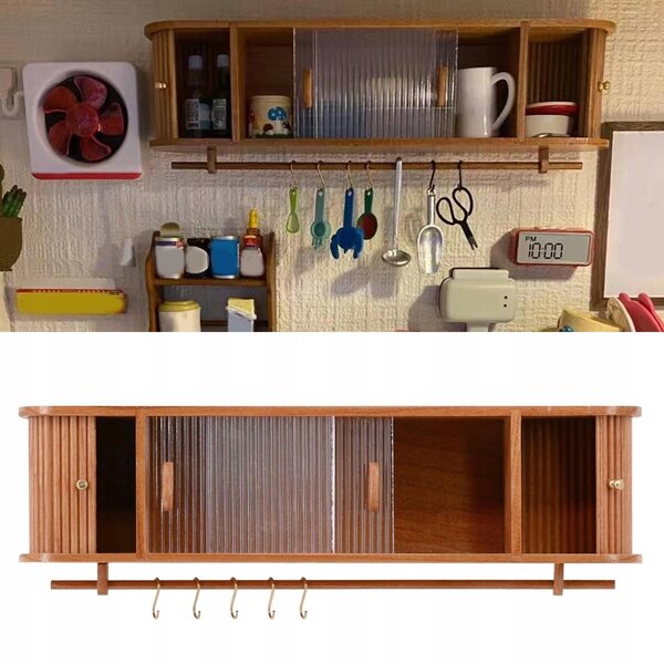 1/12 Dollhouse Wall Cabinet Photography Rekwizyty Udawaj zabawki Prezent urodzinowy