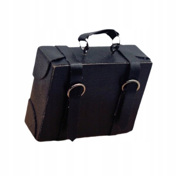 Holzminiatur 1/6 1/12 Kofferbox für Puppenhaus, schwarze Farbe