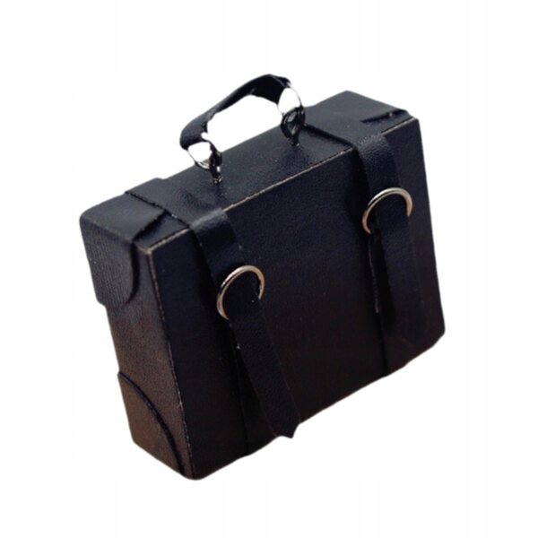 Holzminiatur 1/6 1/12 Kofferbox für Puppenhaus, schwarze Farbe