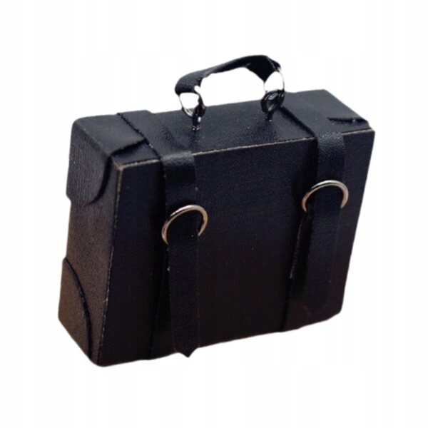 Holzminiatur 1/6 1/12 Kofferbox für Puppenhaus, schwarze Farbe
