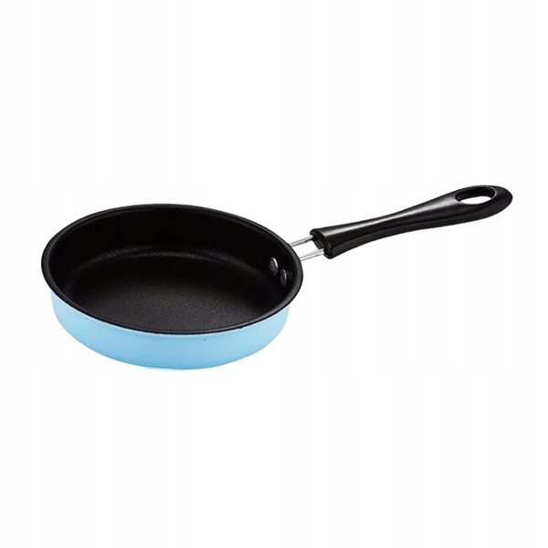 Mini padella da cucina in acciaio blu con manico ergonomico antiscottatura