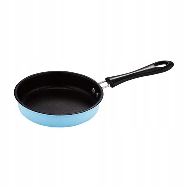 Mini padella da cucina in acciaio blu con manico ergonomico antiscottatura