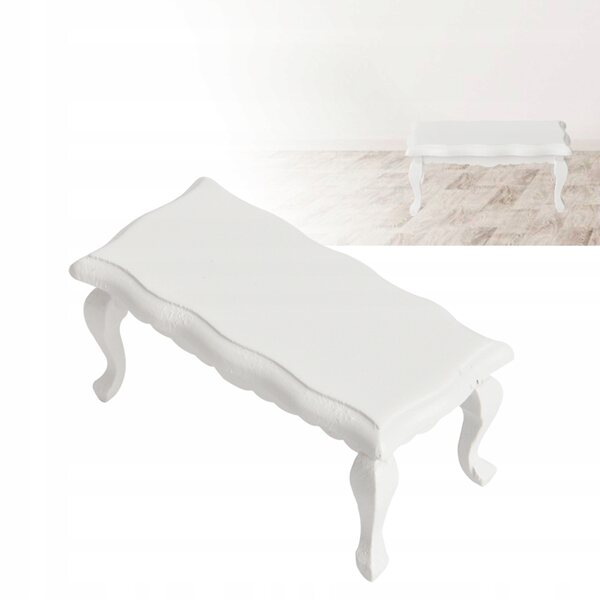 Miniatura tavolino bianco 1:12 in legno per casa delle bambole, accessorio pregiato