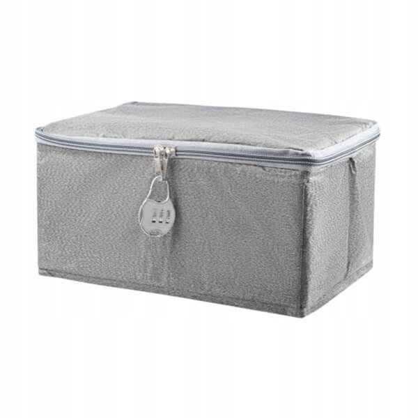 Faltbare Box mit Reißverschluss und widerstandsfähigem Stoff zum Organisieren von Kleidung und Gegenständen