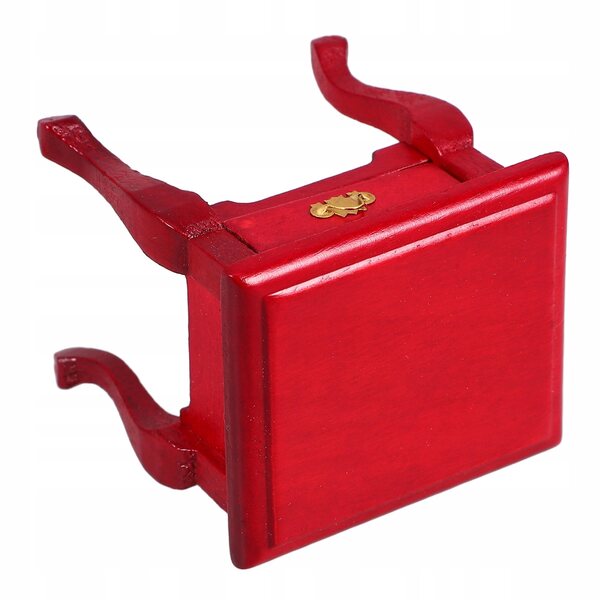 Miniatura Tavolino Notte in Legno Rosso per Casa delle Bambole Scala 1:12