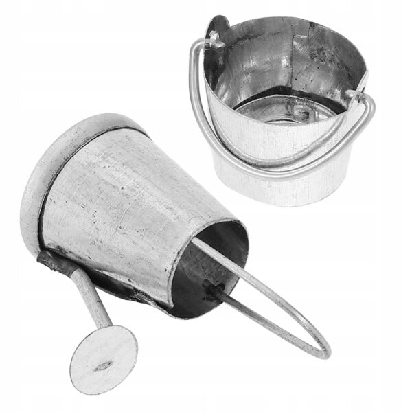 2 SZT. STYLOWA MINI KONEWKA DEKORACYJNA SREBRNA METALOWA