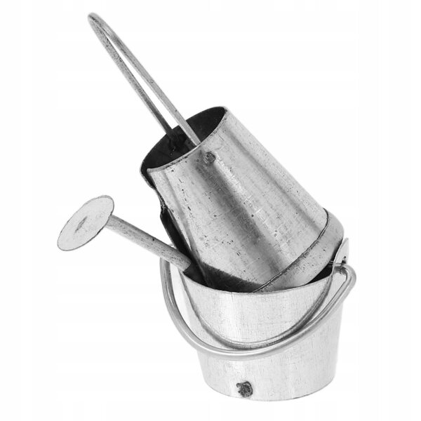 2 SZT. STYLOWA MINI KONEWKA DEKORACYJNA SREBRNA METALOWA