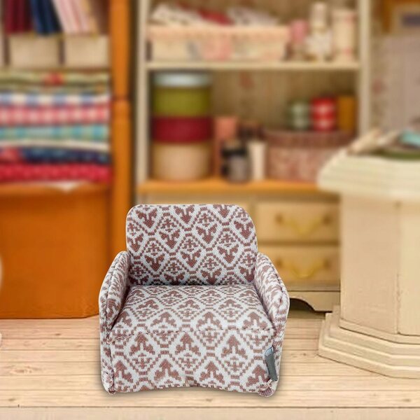 Mini divano in tessuto khaki per casa delle bambole scala 1:12 elegante e realistico