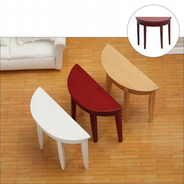 Mini Tavolo Bianco in Legno per Case delle Bambole, Elegante e Sicuro