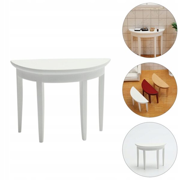 Mini Tavolo Bianco in Legno per Case delle Bambole, Elegante e Sicuro