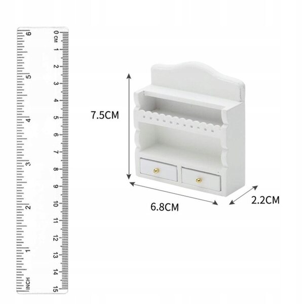 Modello Miniatura Mobili 1/12 in Legno per Casa delle Bambole con Stanza e Finestra
