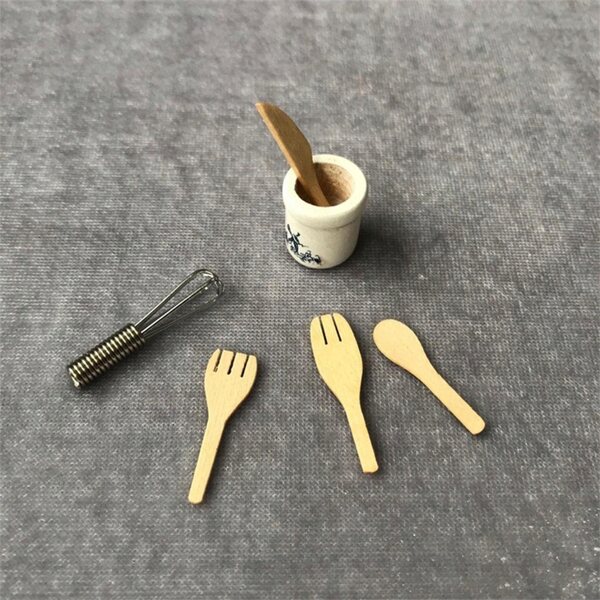 Set Miniature Cucina per Casa delle Bambole 1:12 - Accessori in Legno e Metallo