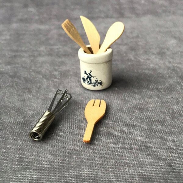 Set Miniature Cucina per Casa delle Bambole 1:12 - Accessori in Legno e Metallo