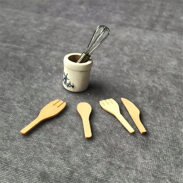 Set Miniature Cucina per Casa delle Bambole 1:12 - Accessori in Legno e Metallo