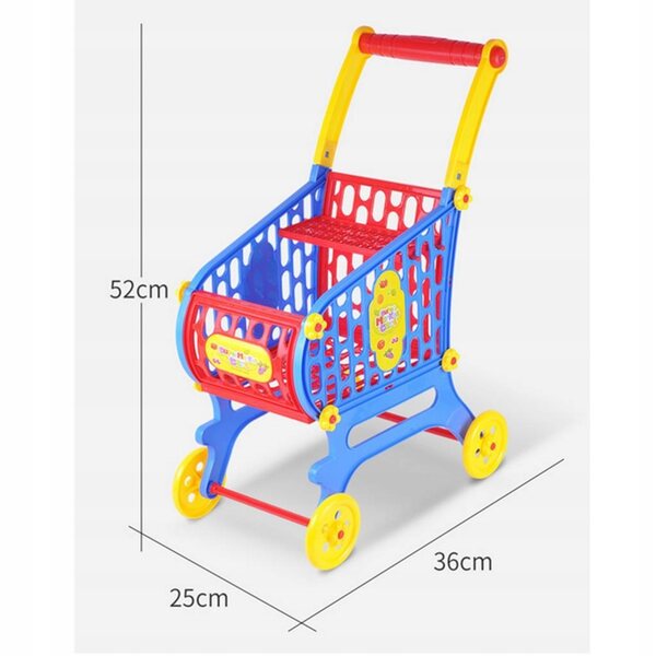 Carrello spesa per bambole, 80 cm, Giocattolo in plastica, per la casa e il gioco