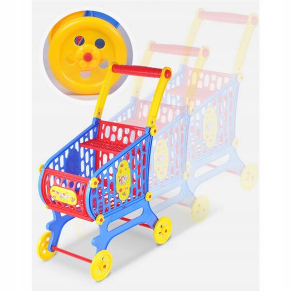 Carrello spesa per bambole, 80 cm, Giocattolo in plastica, per la casa e il gioco