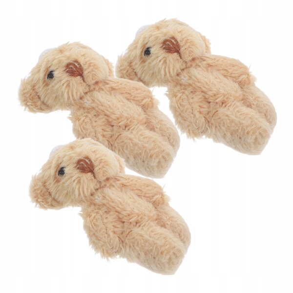 Mini Orsetti di Peluche 3 Pezzi Decorativi in Tessuto Verde Khaki Compatti