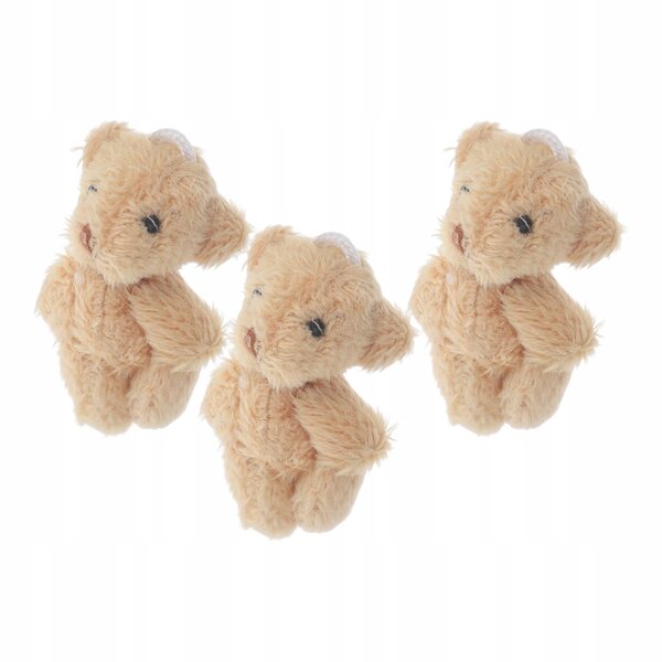 Mini Orsetti di Peluche 3 Pezzi Decorativi in Tessuto Verde Khaki Compatti