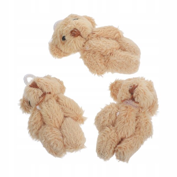 Mini Orsetti di Peluche 3 Pezzi Decorativi in Tessuto Verde Khaki Compatti