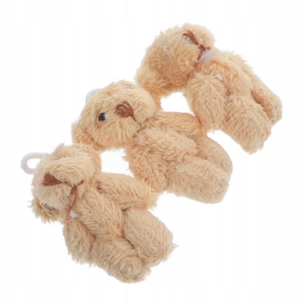 Mini Orsetti di Peluche 3 Pezzi Decorativi in Tessuto Verde Khaki Compatti