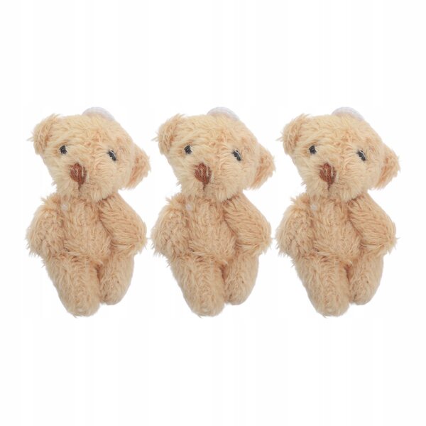Mini Orsetti di Peluche 3 Pezzi Decorativi in Tessuto Verde Khaki Compatti