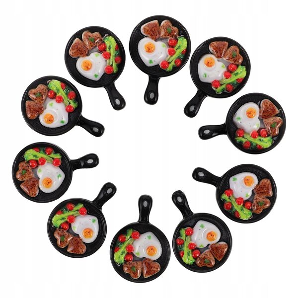 Set Miniature Colazione con Padella e Cibo Giocattolo per Bambini Creativi