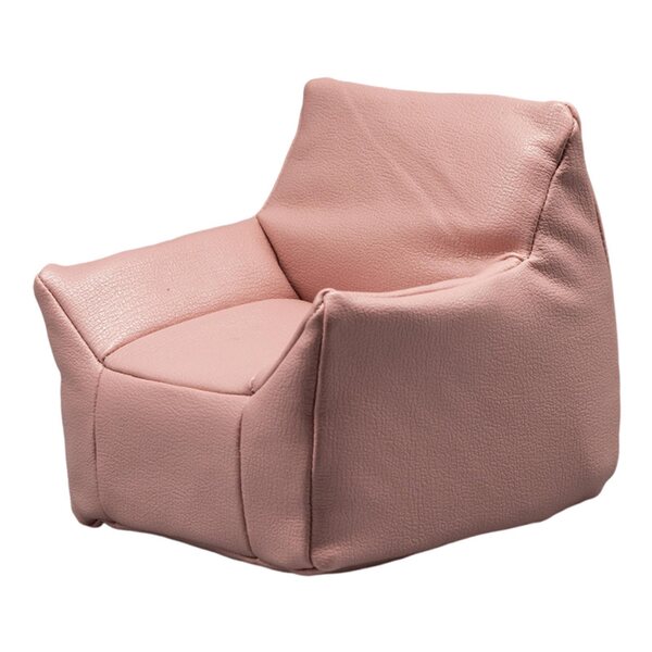Miniatura divano vintage rosa in PU per casa delle bambole scala 1:12