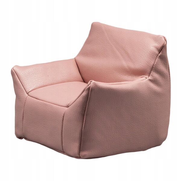 Miniatura divano vintage rosa in PU per casa delle bambole scala 1:12