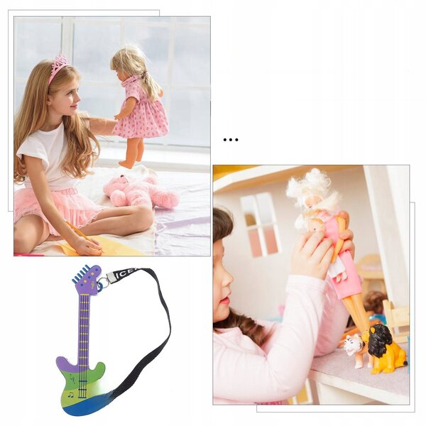 Mini chitarra decorativa per bambini, miniatura colorata e sicura