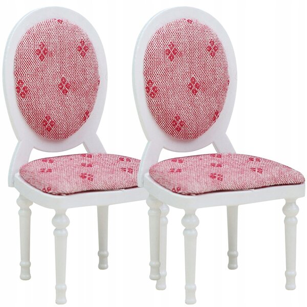 Set 2 Mini Poltroncine in Legno per Casa delle Bambole, Accessori Decorativi