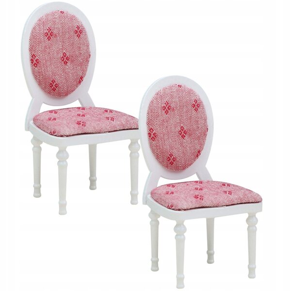Set 2 Mini Poltroncine in Legno per Casa delle Bambole, Accessori Decorativi