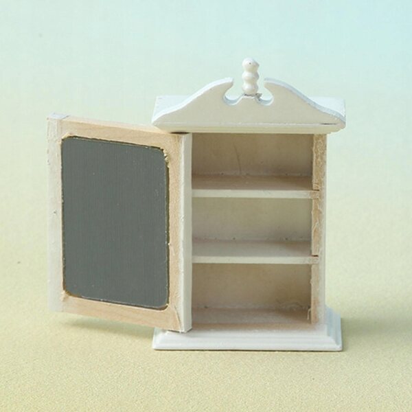 1/12 Puppenhaus-Miniatur-Kleiderschrank aus Holz, weiße klassische Dekoration