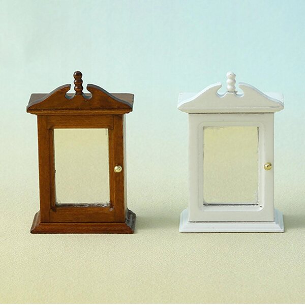 1/12 Puppenhaus-Miniatur-Kleiderschrank aus Holz, weiße klassische Dekoration