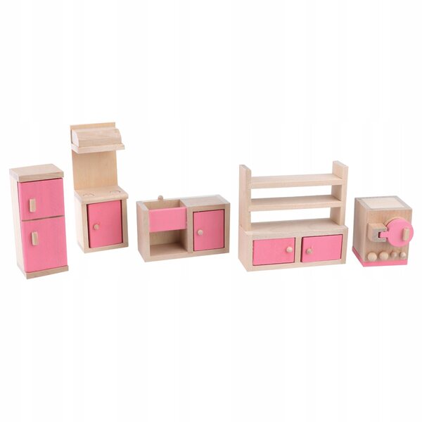 Bunte Mini-Holzmöbel zum Dekorieren von Puppenhäusern und für kreative Spiele