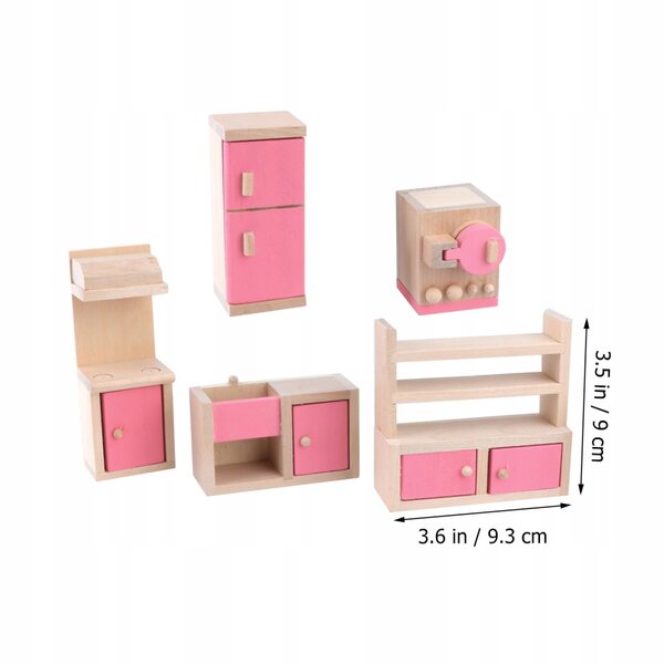 Bunte Mini-Holzmöbel zum Dekorieren von Puppenhäusern und für kreative Spiele