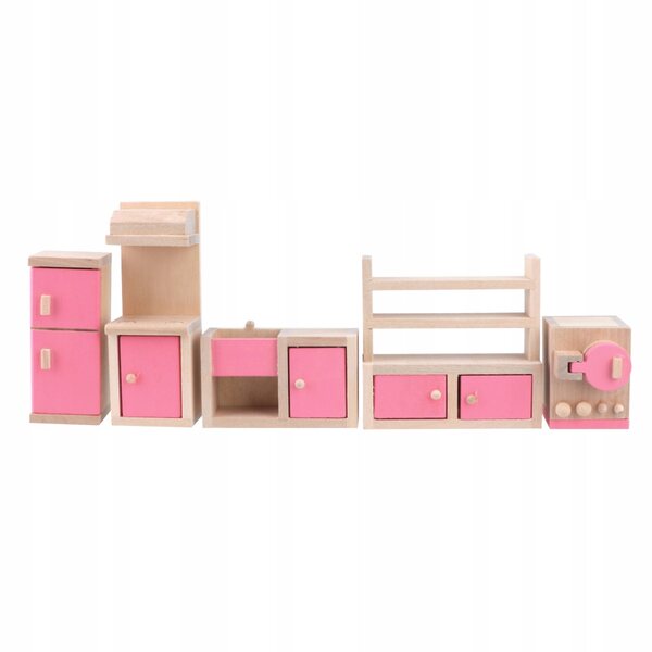 Bunte Mini-Holzmöbel zum Dekorieren von Puppenhäusern und für kreative Spiele