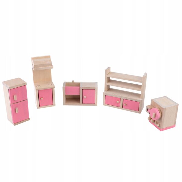 Bunte Mini-Holzmöbel zum Dekorieren von Puppenhäusern und für kreative Spiele