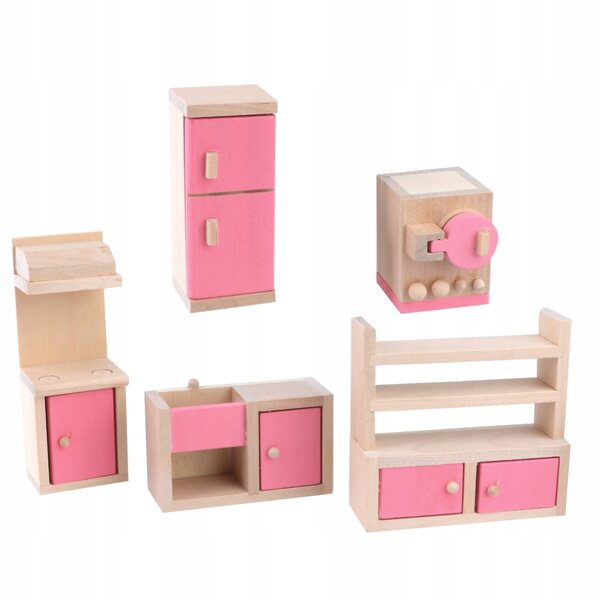 Bunte Mini-Holzmöbel zum Dekorieren von Puppenhäusern und für kreative Spiele