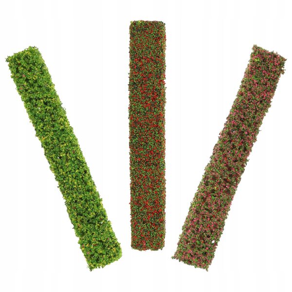 Mini arbusti decorativi realistici per casa delle bambole in ABS, set da 3 pezzi