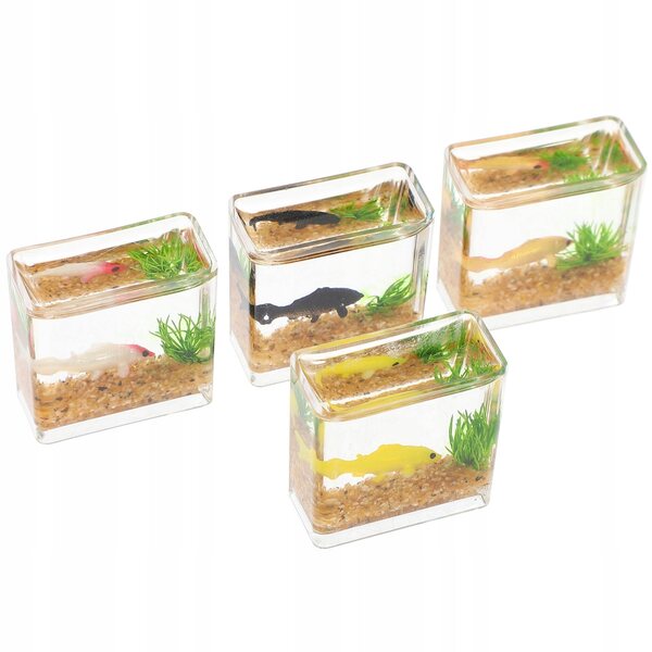 4 dekorative Miniatur-Aquarien aus Kunststoff für Mini-Domänen und Aquarien