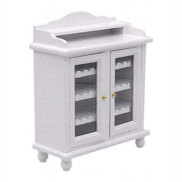 Miniatura di Mobiletto in Legno Bianco per Casa delle Bambole, Design Realistico
