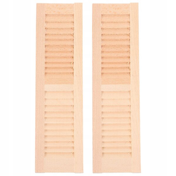 Khakifarbene Mini-Fensterläden aus Holz für Puppenhäuser – 2-teiliges Set