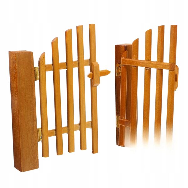 Mini cancello in legno decorativo per casa delle bambole design rustico e realistico
