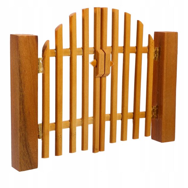 Mini cancello in legno decorativo per casa delle bambole design rustico e realistico