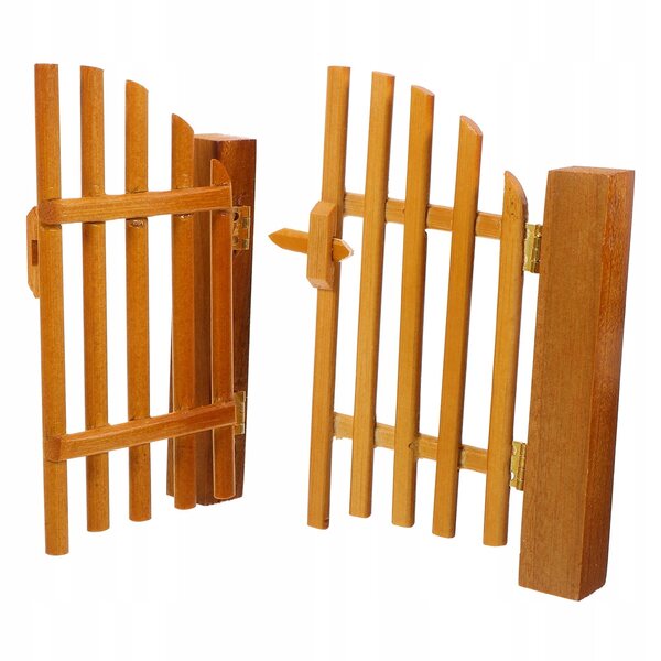 Mini cancello in legno decorativo per casa delle bambole design rustico e realistico