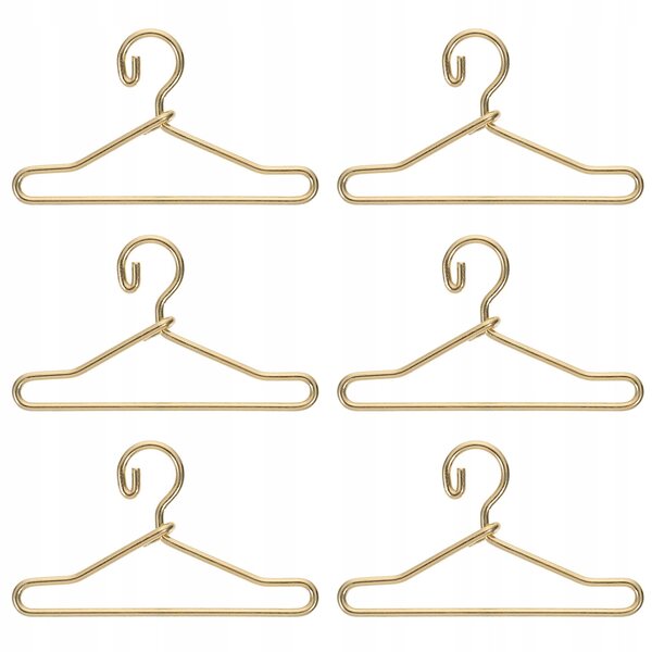 Lot de 50 mini cintres en métal pour vêtements de poupée, couleur or durable