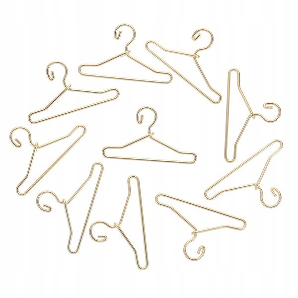 Lot de 50 mini cintres en métal pour vêtements de poupée, couleur or durable