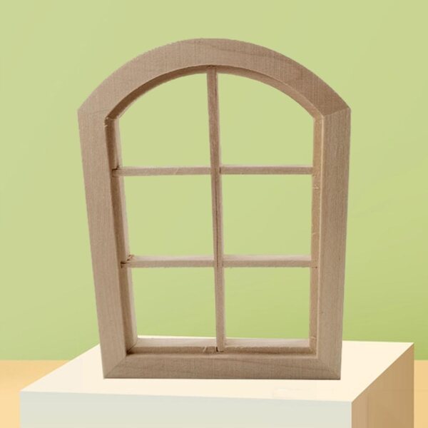 1:12 Puppenhaus Fenster aus Birkenholz – 6 stabile Scheiben