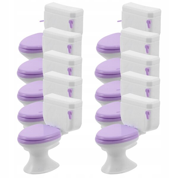 Set 10 Miniature Toilettes Realistiche per Casa delle Bambole Scala 1:12