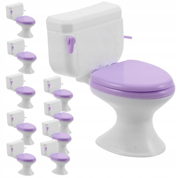 Set 10 Miniature Toilettes Realistiche per Casa delle Bambole Scala 1:12